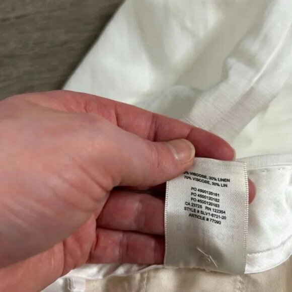 Aritzia Babaton Tahoma Pant High rise Linen Culottes Wide Leg Crop Trouser White - Picture 13 of 16